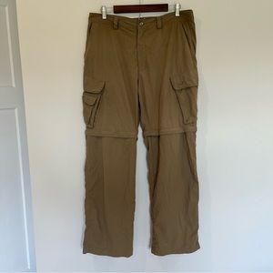 Under Armour men’s 34X32 cargo convertible pants shorts green outdoors fishing
